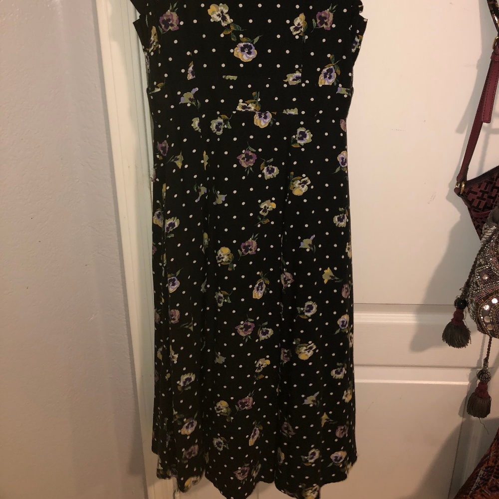 forever 21 black flowery midi dress